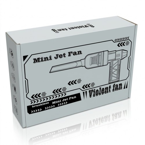 Повітродувка Jet Fan 7400 New акумуляторна ручна міні вітродуйка для авто з підсвічуванням Чорний