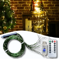 Світлодіодна гірлянда "Конський хвіст" USB, 200 LED, 2 метри, 10 ниток, тепле світло