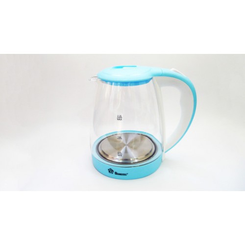 Дисковый электрический чайник Domotec MS-8214 С подсветкой Синий