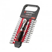 Набір головок 1/4 '4-14 мм., TORX, PH, HEX, SL, 72 зуба, 28ед., Cr-V STORM INTERTOOL ET-8018