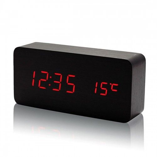 Деревянные Настольные часы VST-862 светодиодные чёрные