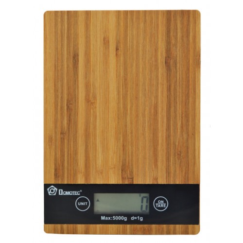 Электронные кухонные деревянные весы на 5 кг Domotec MS-A
